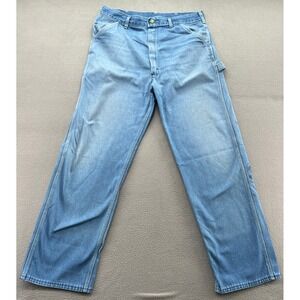 Vintage Sears Roebuck Union Made USA Carpenter Denim Jeans 48 X 31 Indigo